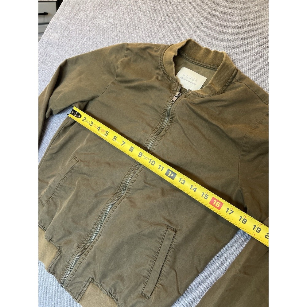 Hinge Olive Bomber Jacket Women's XS Zip Front Lightweight Seattle - Picture 7 of 12